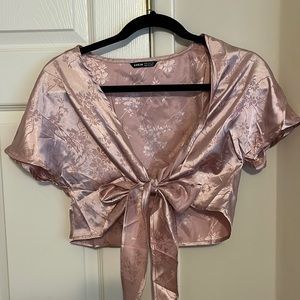 Pink silk top